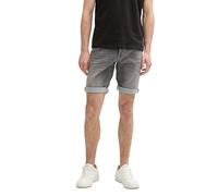 TOM TAILOR TTJOSH - Pantaloncini in Jeans da Uomo con Super Stretch, 10218 - Used Light Stone Grey Denim, 46