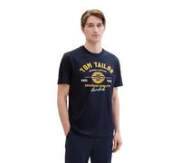 TOM TAILOR Uomini T-shirt con logo stampato in cotone biologico