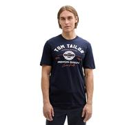 TOM TAILOR Uomini T-shirt con logo stampato in cotone biologico