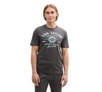 TOM TAILOR Uomini T-shirt con logo stampato in cotone biologico
