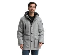 TOM TAILOR Uomo 1046972 Arctic Parka con cappuccio rimovibile, 38223 - A spina di pesce grigio melange, XL