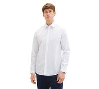 TOM TAILOR Uomo Camicia Maniche Lunghe Stretch Poplin - Regolare S M L XL XXL