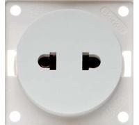 Toma de corriente, EURO-AMERICANA STANDARD, blanco polar, mate