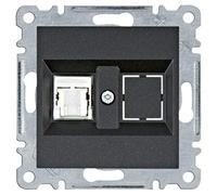 Toma RJ45, cat.5e, UTP, lumina, negro