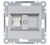 Toma RJ45 Cat.6 UTP, lumina, plata