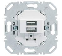 Toma USB 230V bl. polar, mate