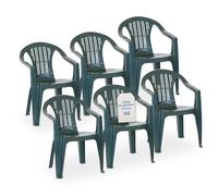 Tomaino - Sedie Da Giardino In Plastica - Set 6 Sedie Plastica Impilabili Con Braccioli - Sedia Giardino Per Esterno, Campeggio o Bar - Verde