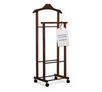 Tomaino - Servo Muto Da Camera AMBROGIO in Legno di Faggio - Appendiabiti Da Camera Multifunzionale Salvaspazio - Indossatore da Camera per Vestiti e Accessori - Noce