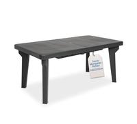 Tomaino - Tavolo da Giardino Allungabile in Plastica Berg - Gambe Smontabili e Design Salvaspazio 160/220x90x74 cm - Tavolo da Esterno Richiudibile e Prolungabile New Antracite