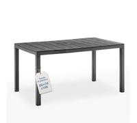 Tomaino - Tavolo Da Giardino In Plastica per 6 Persone - Tavolo da Esterno per Pranzo Rettangolare - Per Giardino, Veranda o Balcone - Nero