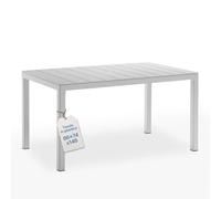 Tomaino - Tavolo Da Giardino In Plastica per 6 Persone - Tavolo da Esterno per Pranzo Rettangolare - Per Giardino, Veranda o Balcone - Bianco