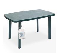 Tomaino - Tavolo Da Giardino In Plastica Quadrato - Tavolo Plastica Esterno per 6 Posti con Gambe Smontabili e Foro per Ombrellone - Tavolino da Esterno New Verde