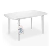 Tomaino - Tavolo Da Giardino In Plastica Quadrato - Tavolo Plastica Esterno per 6 Posti con Gambe Smontabili e Foro per Ombrellone - Tavolino da Esterno New Bianco