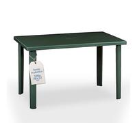 Tomaino - Tavolo Da Giardino In Plastica Rettangolare - Tavolo Plastica Esterno con Gambe Smontabili e Foro per Ombrellone - Tavolino da Esterno Verde