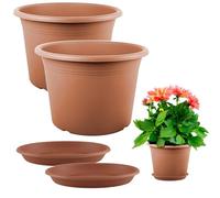 Tomaino - Vaso Per Piante Da Esterno In Plastica, Set Vaso e Sottovaso Varie Misure Per Interno, Casa, Balcone, Terrazzo, Orchidea, Avocado, Giardino, Ufficio