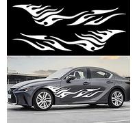 TOMALL 2 adesivi laterali per carrozzeria auto, 203 cm, decalcomanie sportive a strisce per auto, universali, in vinile, impermeabili, accessori decorativi per auto, camion, SUV, veicoli fuoristrada