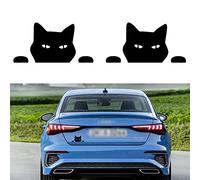 TOMALL 2 pezzi 14cm adesivi per auto che sbirciano gatto che guardano vinile decalcomanie riflettenti impermeabili divertenti autoadesivi per paraurti per finestrini dell'auto laptop moto(nero)