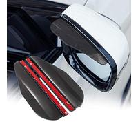 TOMALL 2 pezzi Specchietto retrovisore Visiera antipioggia Protezione antifumo Copertura universale per sopracciglia a specchio in fibra di carbonio per accessori auto (Nero)