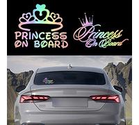 TOMALL 2 pz principessa a bordo vinile autoadesivi della finestra dell'automobile impermeabile auto adesivo camion bagagliaio paraurti(sfumatura)