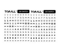 TOMALL 200 etichette adesive per interruttori della luce, per uso domestico, trasparente, ventilatore, riscaldatore, letto, bagno, cucina, garage, lavanderia, stanza, interruttore, kit grafico, per