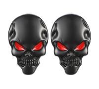 TOMALL 2Pcs Skeleton Skull Logo Devil Death Emblem Badge 3D Metal Decals Stickers Decoration for Cars Trucks Motorcycle Mobile P