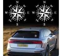 TOMALL 2pz 15.8 cm Bussola per auto Adesivo Bussola per auto Decalcomania grafica per SUV Fuoristrada Carrozzeria Tronco laterale Adesivo per auto in vinile impermeabile universale (bianco)