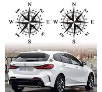 TOMALL 2pz 15.8 cm Bussola per auto Adesivo Bussola per auto Decalcomania grafica per SUV Fuoristrada Carrozzeria Tronco laterale Adesivo per auto in vinile impermeabile universale (nero)