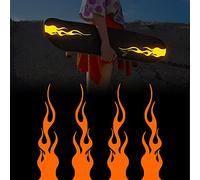 TOMALL 4 pezzi Adesivo riflettente per auto in vinile con fiamma per sport moto skateboard computer portatile decorazione fai da te(Arancia)