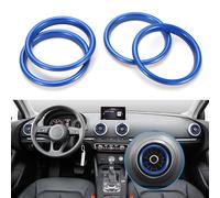 TOMALL 4 pezzi in alluminio Vent uscita anello di copertura compatibile con Audi A3 S3 RS3 aria condizionata interno Vent Trim decorazione accessori interni (Blu)