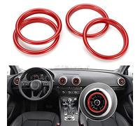 TOMALL 4 pezzi in alluminio Vent uscita anello di copertura compatibile con Audi A3 S3 RS3 aria condizionata interno Vent Trim decorazione accessori interni (Rosso)