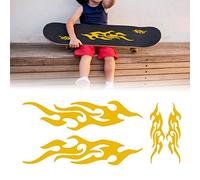 TOMALL 4pz 12 cm+29 cm riflettenti per auto con fiamme da adesivi per auto da corsa e sport a strisce in vinile impermeabili fai da te per carrozzeria camion SUV fuoristrada skateboard (giallo)