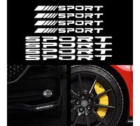 TOMALL 8 Adesivo per Auto Riflettente Cerchi Performance Sport Logo Decal per Auto Camion Paraurti Porta Maniglia Finestra Moto Laptop Decorazione Impermeabile(bianco)