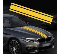 TOMALL Adesivo a strisce per cofano auto, 124,5 x 22,1 cm, striscia laterale per carrozzeria auto, decalcomania in vinile, decorazione per auto (giallo)