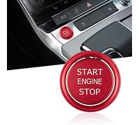 TOMALL Alluminio Motore Start Stop Pulsante Copertura Trim Compatibile con Audi A3 A4 A5 A7 A8 Q5 S3 S5 S6 S7 Auto Motore Accensione Pulsante di Avviamento Tappo Circostante (Rosso)