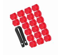 Tomantery 20 Pezzi Coprimozzo Ruota Universale Copridado Bullone Tappo a Vite Proteggi Decora Vecchi Dadi Arrugginiti per la Maggior Parte dei Veicoli Dimensione 17mm (Rosso)
