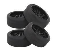 Tomantery 4 Pezzi RC Cerchioni Pneumatici Set Pneumatici in Gomma Durevoli per Drift per Auto da Corsa RC 1/10 con Esagonale da 12 Mm (Nera)