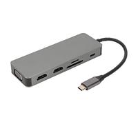 Tomantery Adattatore Hub USB C con Interfaccia Multimediale HD 4K 30Hz a 10 Porte per Pro Pro Hub USB C Grigio 1pz