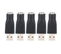 Tomantery Adattatore USB Maschio a PS/2 Femmina da 5 Pezzi per Tastiera e Mouse, Lunga Durata, Plug and Play Portatile per Professionisti IT