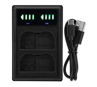 Tomantery Caricatore della Batteria della Batteria a Doppio Dock Mini Interfaccia Dual Interface Caricatore Display LCD per ENEL15 EL15A Batteria 62G