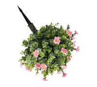 Tomantery Cespugli di Palla Topiaria Artificiale con Fiore Rosa per Portico Anteriore Esterno Interno, Piante di Arbusti Finti Dal Design Realistico per Decorazioni da Giardino a Bassa Manutenzione,