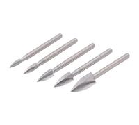 Tomantery Coltello da Intaglio per Legno 5 Pezzi 3 Flauto, Punte per | Punta per incisione HSS per la lavorazione del legno, dimensioni da 3 mm a 8 mm, per intagliare, levigare e forare
