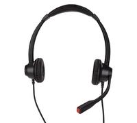 Tomantery Cuffia Telefonica RJ9 con Doppio Orecchio con Cancellazione del Rumore per Call Center Aziendali in Ufficio, Nera, Comfort per Tutto il Giorno, Plug and Play