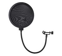 Tomantery Filtro Anti-pop per Microfoni Studio Professionale Registrazione Maschera Filtrante per Microfono Scudo Anti-pop per Cantanti Metallo Diametro 15,5 Cm