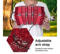 Tomantery Fisarmonica Professionale a 20 Bottoni Concertina Materiale ABS 2 Cinghie da Braccio 20 Bottoni Design Maniglia Borsa per il Trasporto per Musicisti Adulti e Bambini (Rosso)