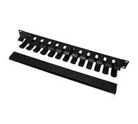 Tomantery Gestione Precisa dei Cavi con Montaggio su Rack 2U con Finitura Nera Opaca Durevole per unità Tower, Monitor, Rack di Gestione dei Cavi di Rete, Metallo Acciaio