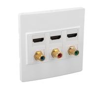Tomantery Interfaccia Multimedia HD -Piatta Wall, Stabile Facile da Installare 4K 60 Hz Langable Jack Wallplatte 6 Collegamenti per a casa.