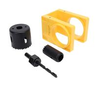 Tomantery Kit di Installazione Serratura Porta Modello di Guida Regolabile Efficiente e Affidabile Tipo a Sfera per Porte in Legno Entrata da 1-3/8 a 1-3/4 Pollici, 2-/8 o 2-/4 Pollici (Giallo)