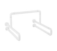 Tomantery Maniglione per WC, Robusto Corrimano di Sicurezza Bianco per Anziani con Anello Fluorescente, Bracciolo in Acciaio Inossidabile per Accessori da Bagno