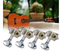 Tomantery Manopole per Corde per Ukulele, Confezione da 4 con 2 Sinistre | Picchetti per accordatura per ukulele in metallo, manopole di ricambio per ukulele, set da 4 pezzi