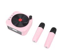 Tomantery Mini Altoparlante Bluetooth Portatile per Karaoke con 2 Microfoni Wireless per Bambini, Ragazzi, Ragazze, Feste in Casa, Giochi da Viaggio (Rosato)